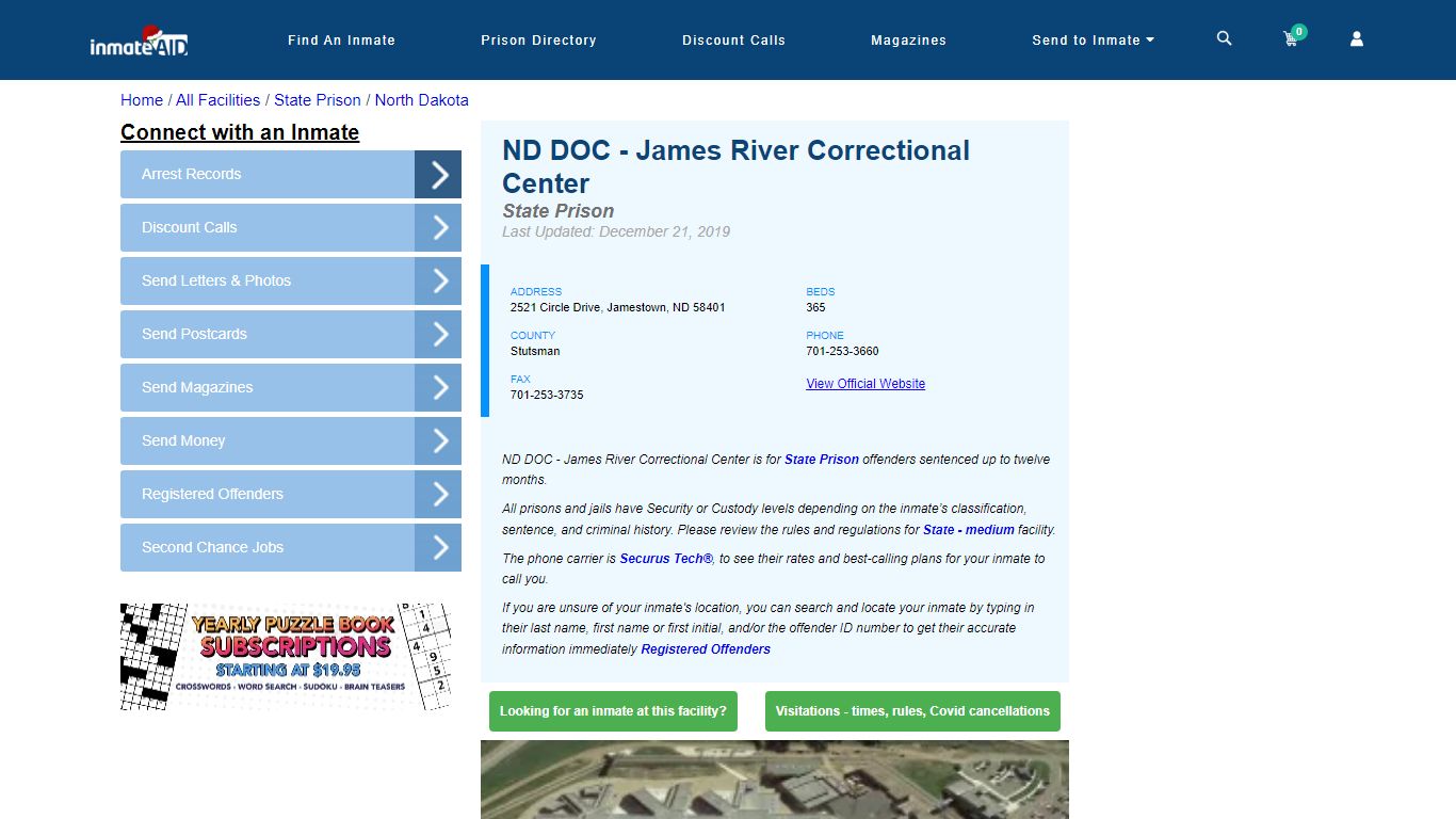 ND DOC - James River Correctional Center & Inmate Search | Visitation ...