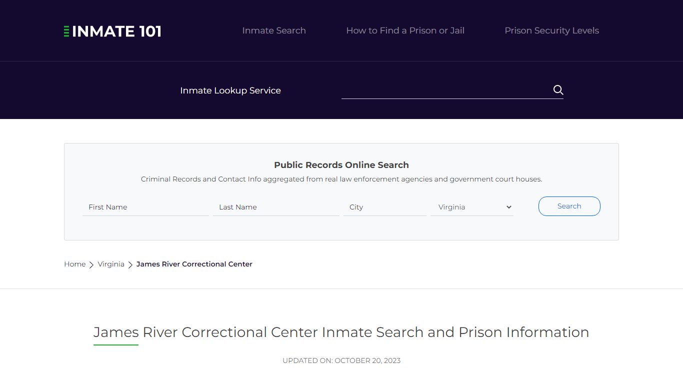 James River Correctional Center Inmate Search, Visitation, Phone no ...