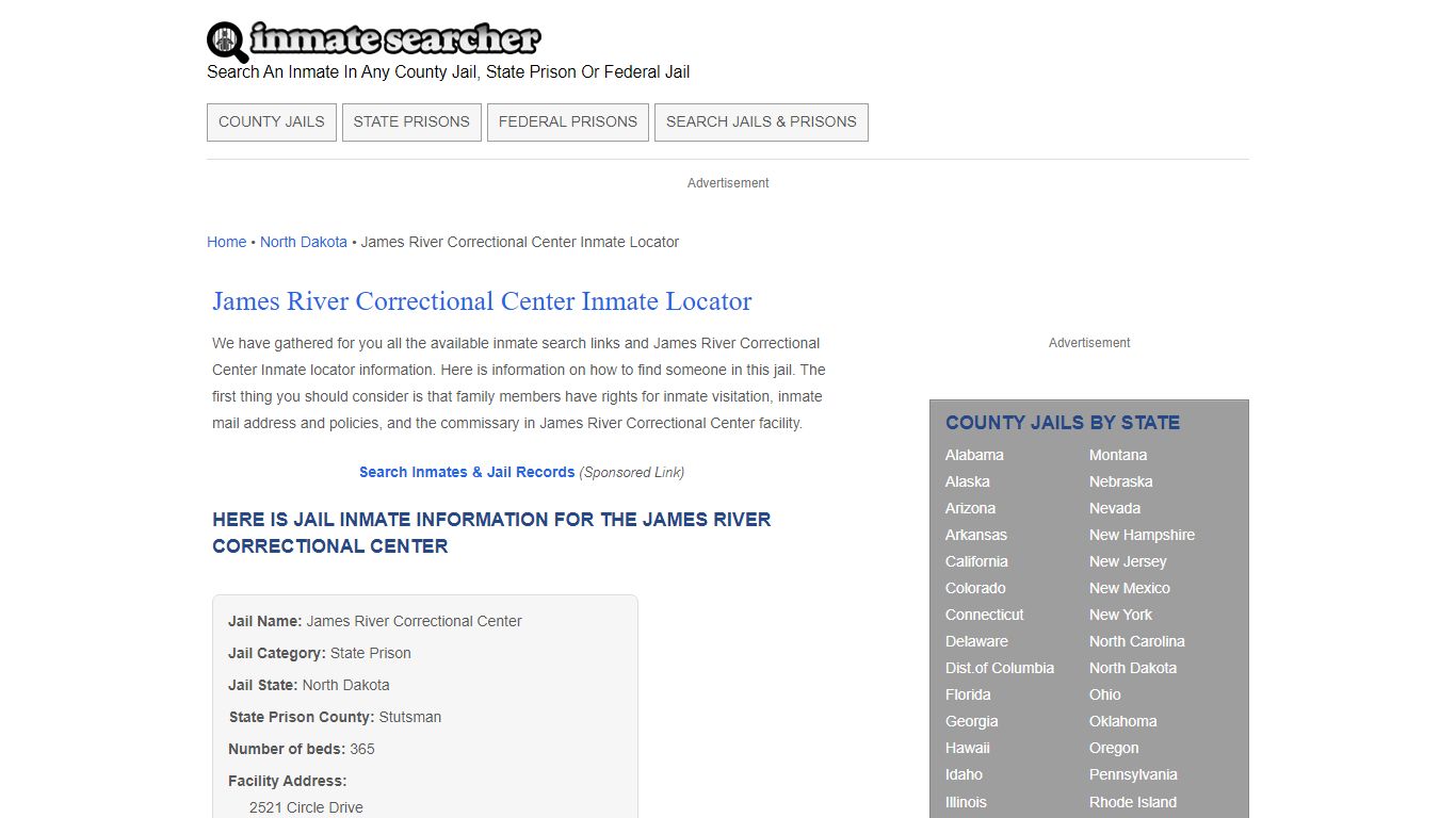 James River Correctional Center Inmate Locator - Inmate Searcher